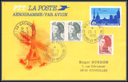 74618 20/3/1986 Saint Pierre Et Miquelon Mixte Echirolles Isère Entier Avion Survolant Paris Stationery Complément - Covers & Documents
