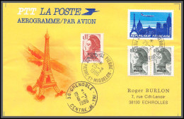 74621 25/2/1986 Saint Pierre Et Miquelon Mixte Echirolles Isère Entier Avion Survolant Paris Stationery Complément - Covers & Documents