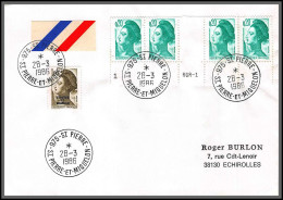 74648 28/3/1986 Liberté Saint Pierre Et Miquelon Mixte Echirolles Isère Lettre Cover Colonies - Brieven En Documenten