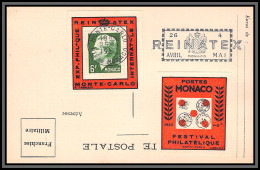 74949 N°365 Prince Raigner III 3 + Vignette REINATEX 1952 Porte Timbre Stamp Holder Lettre Cover Monaco Monte Carlo - Cartas & Documentos