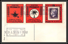 74952 N°344 Prince Raigner III + 2 Vignette REINATEX 1952 Lettre Cover Monaco Monte Carlo - Lettres & Documents