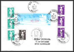 74105 Mixte Atm Marianne Bicentenaire 29/3/1997 Coconi Mayotte Echirolles Isère Lettre Cover Colonies  - Briefe U. Dokumente