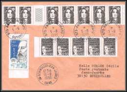 74464 Mixte Briat Luquet Mayotte St Pierre 5/9/1998 Awala-Yalimapo Griffe Guyane Echirolles Isère Lettre Cover Colonies - 1989-1996 Marianna Del Bicentenario