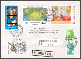 74903 Recommandé Taxé Insectes Beetle 30/12/1986 Liberté Locale Saint Pierre Et Miquelon Mixte Echirolles Lettre - 1960-.... Lettres & Documents