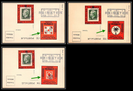 74934 N°365 Prince Raigner III 3 Vignette REINATEX 1952 Lot De 3 Porte Timbre Stamp Holders Lettre Cover Monaco - Storia Postale