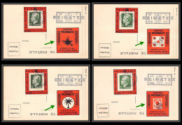 74935 N°365 Prince Raigner III 4 Vignette REINATEX 1952 Lot De 4 Porte Timbre Stamp Holders Lettre Cover Monaco - Storia Postale