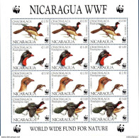 MDW-BK4-595-2 MDB MINT ¤ NICARAGUA 1994 3X4w In Serie¤ OISEAUX - BIRDS OF THE WORLD - PAJAROS - VOGELS - VÖGEL - Gallinaceans & Pheasants