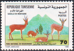 1998-Tunisie-1350- Journée Mondiale De La Diversité Biologique:Parc National Boukornine- Gazelle De Montagne1V- MNH***** - Animalez De Caza