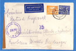 Berlin West 1952 - Lettre Par Avion Avec Censure De Berlin - G28563 - Briefe U. Dokumente