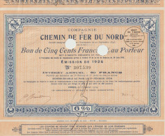 CHEMINS De FER Du NORD  1924 - Railway & Tramway
