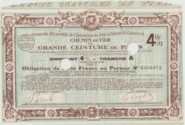 CHEMINS De FER De La GRANDE CEINTURE De PARIS 1931 - Chemin De Fer & Tramway