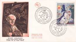 Cachet Commémoratif-1963-Exposition Philatélique Régionale--Marc CHAGALL--tp Mariés An II--cachet  VENCE-06 - Commemorative Postmarks