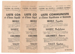 PARTI COMMUNISTE De  L' ORNE  Election De 1946 --  3 Affichettes ,texte Interessant  Sur L'aprés Guerre - Partidos Politicos & Elecciones