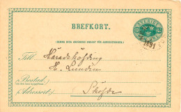 SCHWEDEN 3.7.1891, "HERRLJUNGA" K1 A. 5 (FEM) Öre Grün GA-Postkarte, Pra.    SWEDEN VILLAGE POSTMARKS - 1885-1911 Oscar II