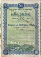 CHEMINS De FER PARIS ORLEANS 5000F1935 - Ferrocarril & Tranvías