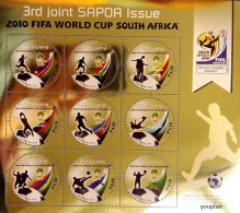 Botswana 2010, SAPOA -  Football World Cup South Africa, MNH Unusual Sheetlet - Botswana (1966-...)