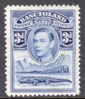 Basutoland 1938 Single 3d Stamp From The George VI Definitive Set In Mounted Mint. - 1933-1964 Kronenkolonie