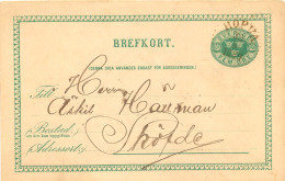 SCHWEDEN 30.9.1889, "HOFVA" (HOVA) K1 Klar A. 5 (FEM) Öre Grün GA-Postkarte, Kab.    SWEDEN VILLAGE POSTMARKS - 1885-1911 Oscar II
