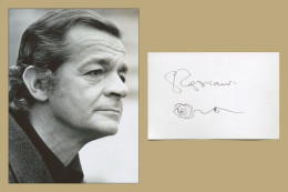 Serge Reggiani (1922-2004) - Jolie Carte Signée + Dessin + Photo - 90s - Cantantes Y Musicos
