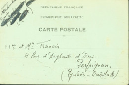 Guerre 40 CP Franchise Militaire Adresse Caviardée Par Censure Texte 31 7 40 CAD Flamme Arrivée 12 IX 40 Perpignan - Guerra Del 1939-45