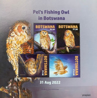 Botswana 2022, Pel's Fishing Owl In Botswana, MNH S/S - Botswana (1966-...)
