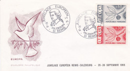Cachet Commémoratif - 1965-- Jumelage Européen SALZBOURG-REIMS  --tp EUROPA (2 Valeurs) --cachet  REIMS -51 - Commemorative Postmarks