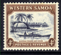 Samoa 1935 KGV 4d Canoe And House Umm SG 184 ( F877 ) - Samoa