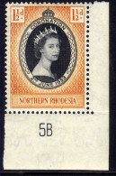 Northern Rhodesia 1953 QE2 1 1/2d Yellow Coronation MM SG 60 ( G1148 ) - Northern Rhodesia (...-1963)