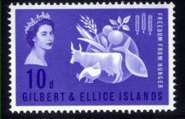 Gilbert & Ellice Isl 1963 QE2 10d Blue Freedom From Hunger Umm SG 79 ( L328  ) - Gilbert & Ellice Islands (...-1979)