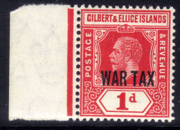 Gilbert & Ellice Isl 1918 KGV 1d Red Umm Ovpt WAR TAX SG 26 ( K152 ) - Gilbert- Und Ellice-Inseln (...-1979)