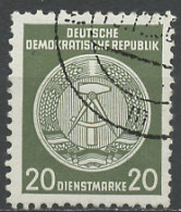 Allemagne Démocratique - Germany - Deutschland Service 1956 Y&T N°S28 - Michel N°D28 (o) - 20p Armoirie - Fond Ligné - Usados