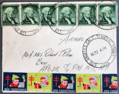 Etats-Unis, Divers Sur Enveloppe De Los Angeles 22.12.1955 + Vignette NOEL - (B2120) - Poststempel
