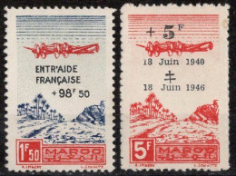 MAROC Timbres Poste Aérienne N°56* & 58* Neufs Charnières TB Cote : 3.50€ - Poste Aérienne