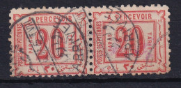 Egypt: 1884   Postage Due  SG D58   20pa  [with Wmk]    Used Pair - Dienstzegels