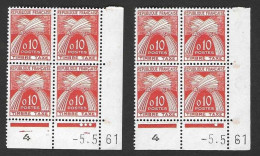 FRANCE TAXE 1960 YT N° 91 0,10 GERBES EN NOUVEAU FRANC, 2 COINS DATES ** - 1960-.... Mint/hinged