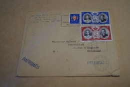 Bel Envoi De Monaco En Belgique,1956,avec 3 Timbres, Belles Oblitérations,pour Collection - Lettres & Documents