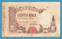 H-0700 * Calendario 1932 18,5 X 11,2 Cm "BANCA D'AMORE CENTO BACI" Salvatore Tammaro Al 110 S. Biagio Dei Librai, Napoli - Kleinformat : 1921-40