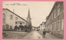 A210  CPA  VINCEY   CPA  (Vosges)   Mairie Et Eglise  BOURLIER PARISOT - EPICERIE MERCERIE QUINCAILLERIE .... - Vincey