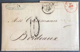 Italie, Lettre De ROME 22.11.1856 Pour Bordeaux, France - (B2150) - Non Classificati