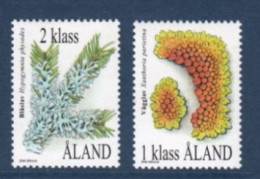 Aland, **, Yv 160, 161, Mi 159, 160, SG 155, 156, Lichen (Hypogymnia Physodes), Lichen Orange (Xanthoria Parietina) - Ålandinseln