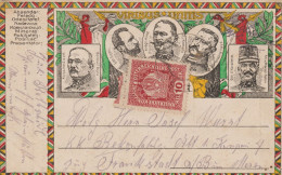 CARTE POSTALE  AVEC PORTRAIT DE PERSONNAGES    EXPEDIEE EN 1918 - Personalisierte Briefmarken