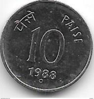 *INDIA 10 PAISA 1988 C With C !!!!! Rare !!!  KM 40.1  Xf++ - Inde