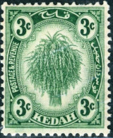 MALAYA, KEDAH, AGRICOLTURA, FLORA, 1924, FRANCOBOLLI NUOVI (MLH*) Mi:MY-KE 37, Scott:MY-KE 27, Yt:MY-KE 27 - Kedah