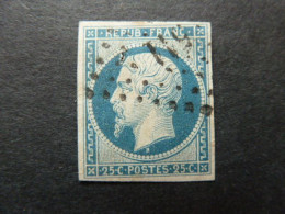 H2 - Présidence YT 10 25c Bleu - Oblitéré Losange PC 511 Brest - Petit Trou Près Du Front - 1852 Louis-Napoleon