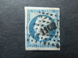 H2 - Présidence YT 10 25c Bleu - Bel Exemplaire Oblitéré Losange PC 1102 Dijon - 1852 Louis-Napoléon