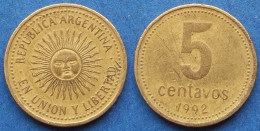 ARGENTINA - 5 Centavos 1992 KM# 109 Monetary Reform (1992) - Edelweiss Coins - Argentina