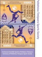 2021, Romania, Timișoara Polytechnic, Anniversaries , Football, Sports Clubs, 2 Series Tête-bêche, MNH(**), RO 7947 - Ongebruikt