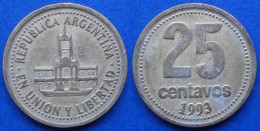 ARGENTINA - 25 Centavos 1993 "Buenos Aires City Hall" KM# 110 Monetary Reform (1992) - Edelweiss Coins - Argentina