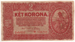 HUNGARY  2 Korona   P58  Dated 01.01.1920  "farmer" - Hungary
