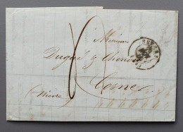 L105 LETTRE 1849 Banque JACQUINOT à Banque DUGUE & CHENOU Timbre à Date Type 13 NEVERS COSNE Taxée à 4 Décimes - Zonder Classificatie